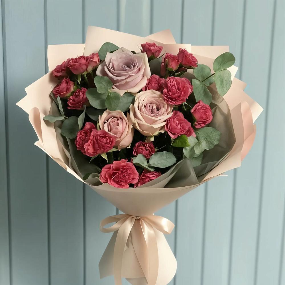 Букет цветов из: Гвоздики и Розы в Кривандино