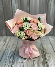 Букет цветов из:  Гвоздики, Розы и Хризантемы в Кривандино