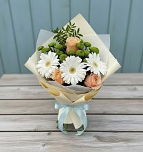 Букет цветов из:  Герберы, Розы и Хризантемы #REPLACE_PRED# Кривандино