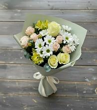 Букет цветов из:  Альстромерии, Розы и Хризантемы в Кривандино