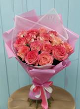 Букет 15 Розовых роз Равель в Кривандино