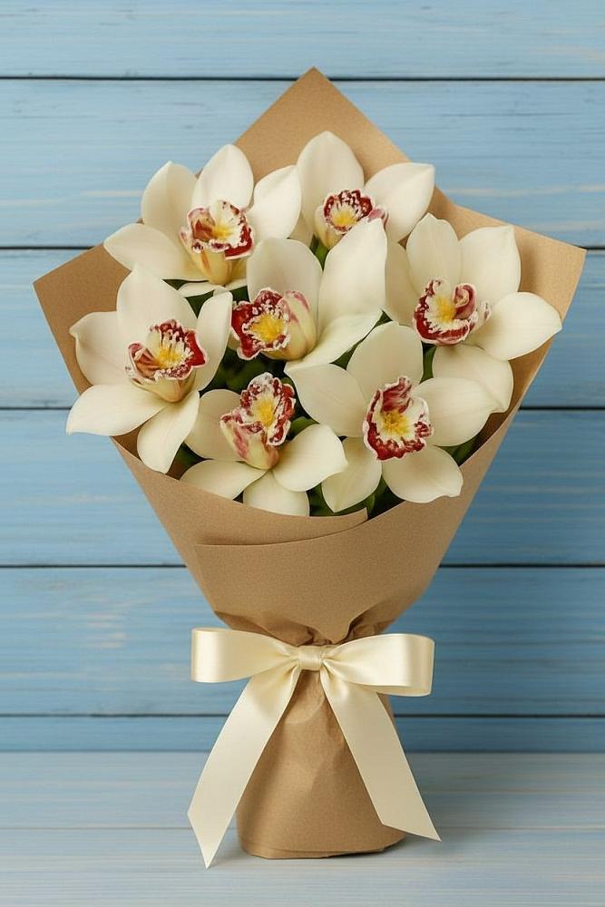 Букет цветов из: Орхидеи и Розы в Кривандино