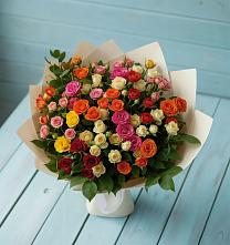 Букет Микс из разноцветных кустовых роз #REPLACE_PRED# Кривандино